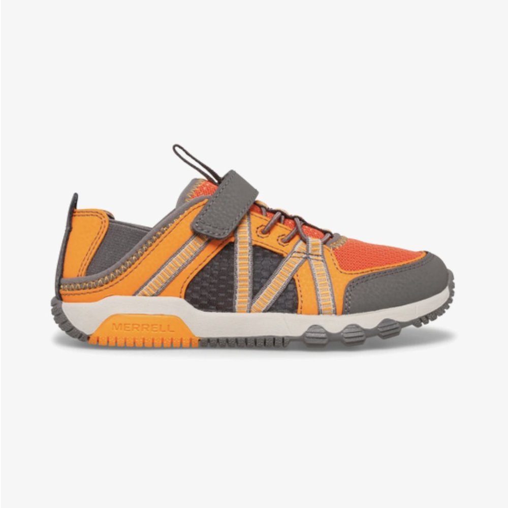 NEW Merrell Size 12 Toddler Boys Hydro Free Roam Washable Sneaker Grey/Orange - Picture 2 of 4